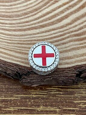 Pandora England St Georges Cross Flag Bead S925 Silver Charm